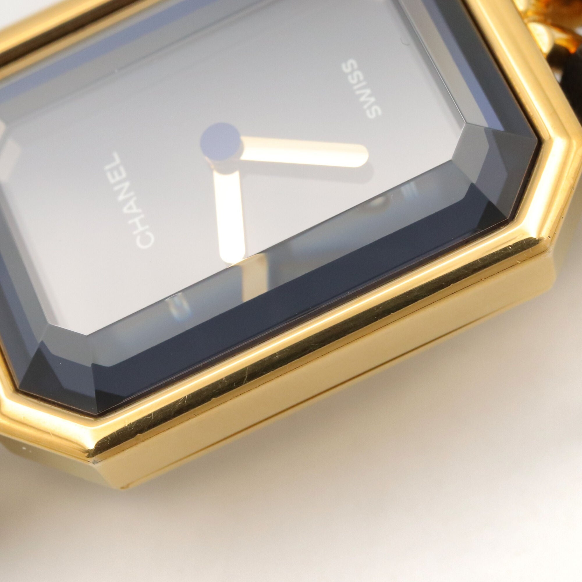Chanel CHANEL Première M Watch, Gold Plated Leather, Women's, Black, H0001 — Very Good