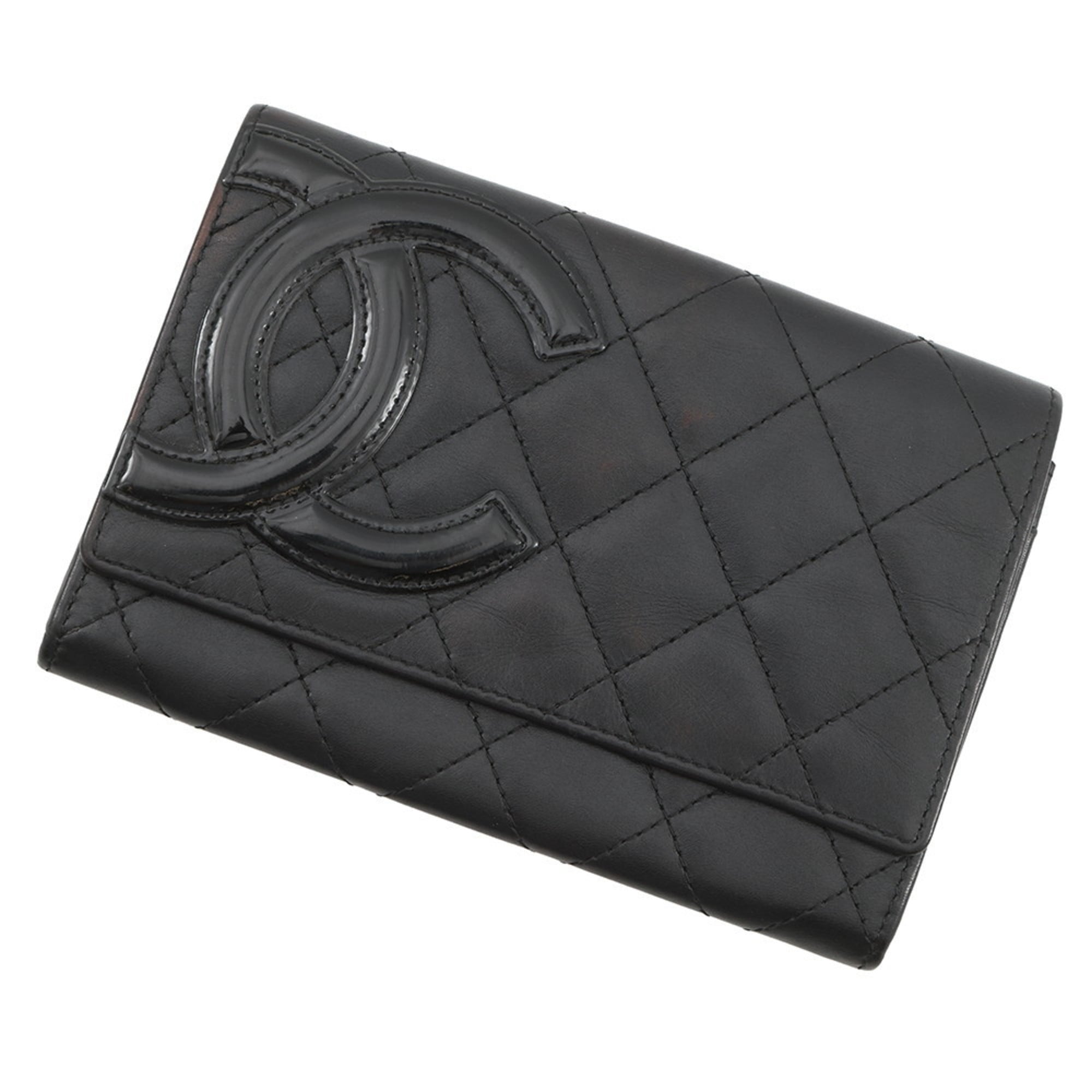 Chanel Bi-fold Wallet, Matelasse, Coco Mark, Cambon Line, Lambskin, Black