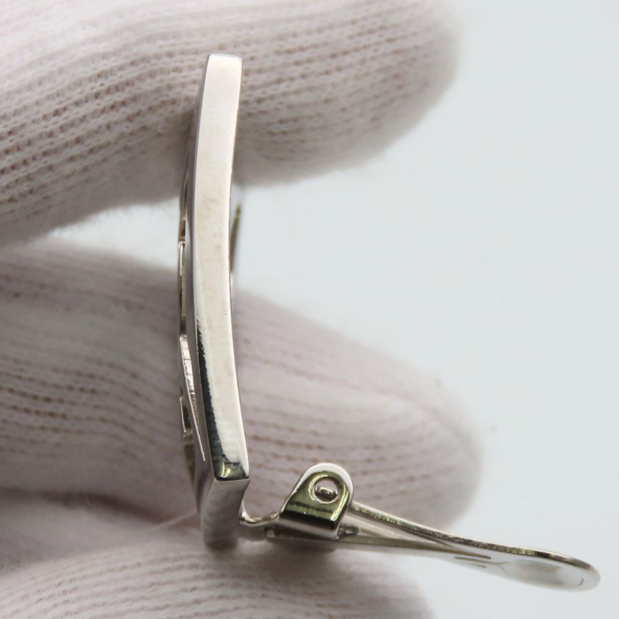 Salvatore Ferragamo earrings, metal silver square plated, for women.