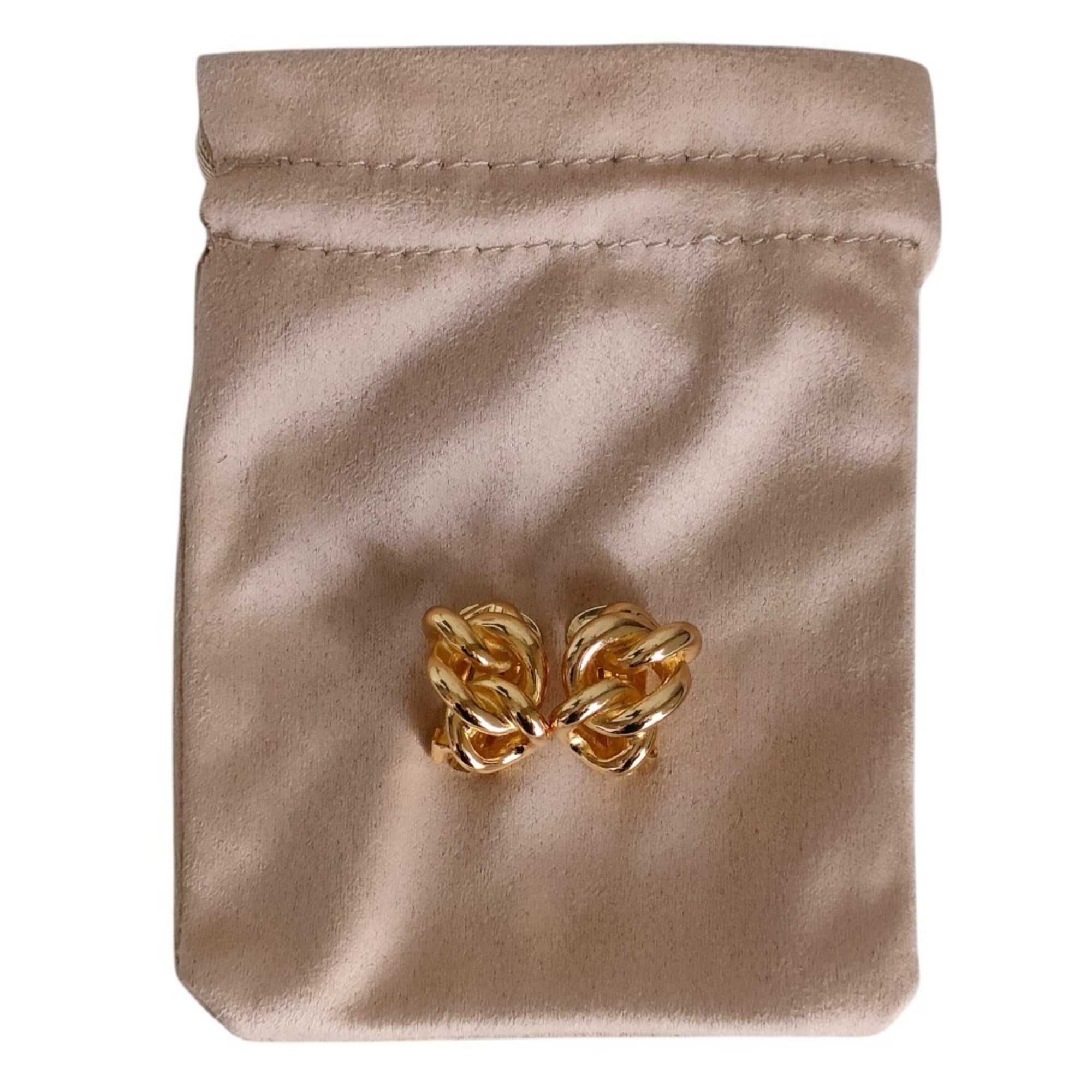 Christian Dior chain motif clip earrings, gold color, women's accessory — Like New