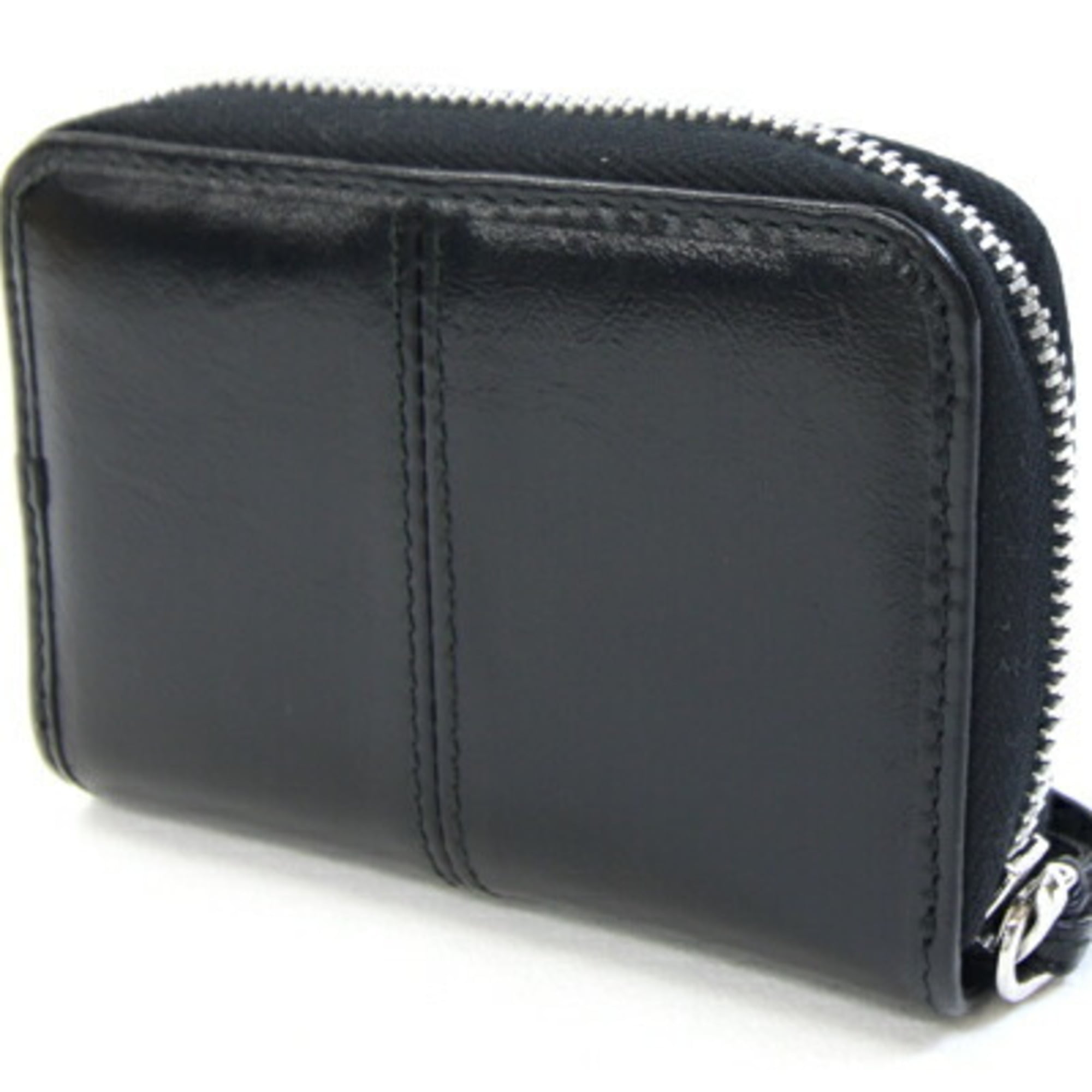 Prada Coin Case 2MM003 Black Leather Purse Mini Wallet Compact for Men and Women