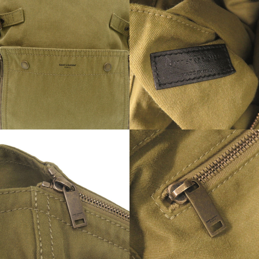 Yves Saint Laurent Saint Laurent Paris Downtown 757970 Canvas Khaki Tote Bag 0312 SAINT LAURENT PARIS — Like New