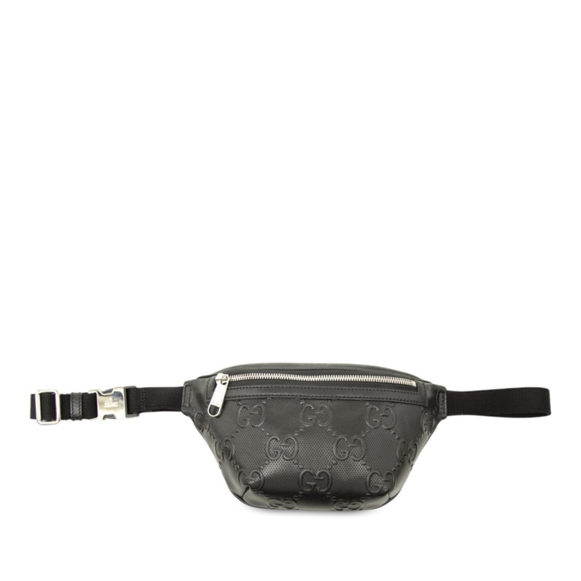 Gucci GG Embossed Waist Bag, Body Crossbody 658582, Black Leather, Women's, GUCCI — Like New