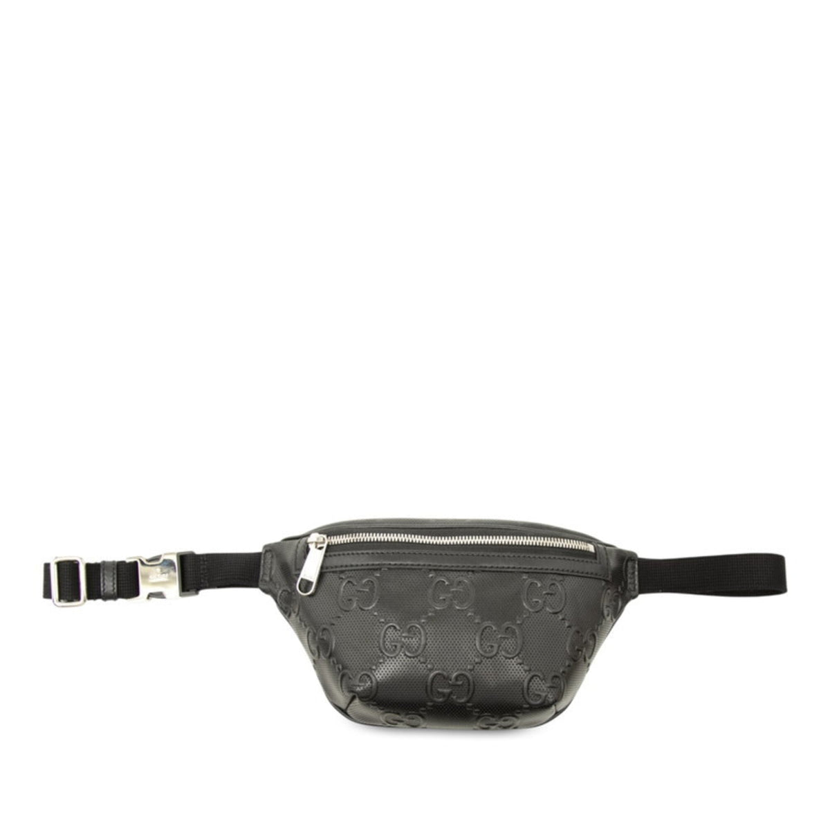 Gucci GG Embossed Waist Bag, Body Crossbody 658582, Black Leather, Women's, GUCCI — Like New