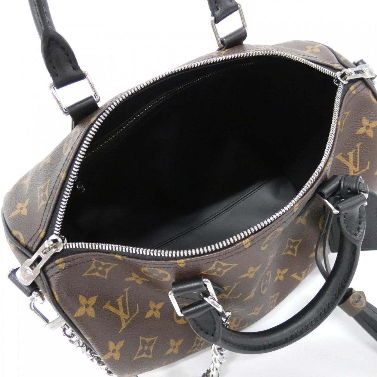 Louis Vuitton Monogram Black Speedy Bandouliere Soft 30cm Boston Bag M12243