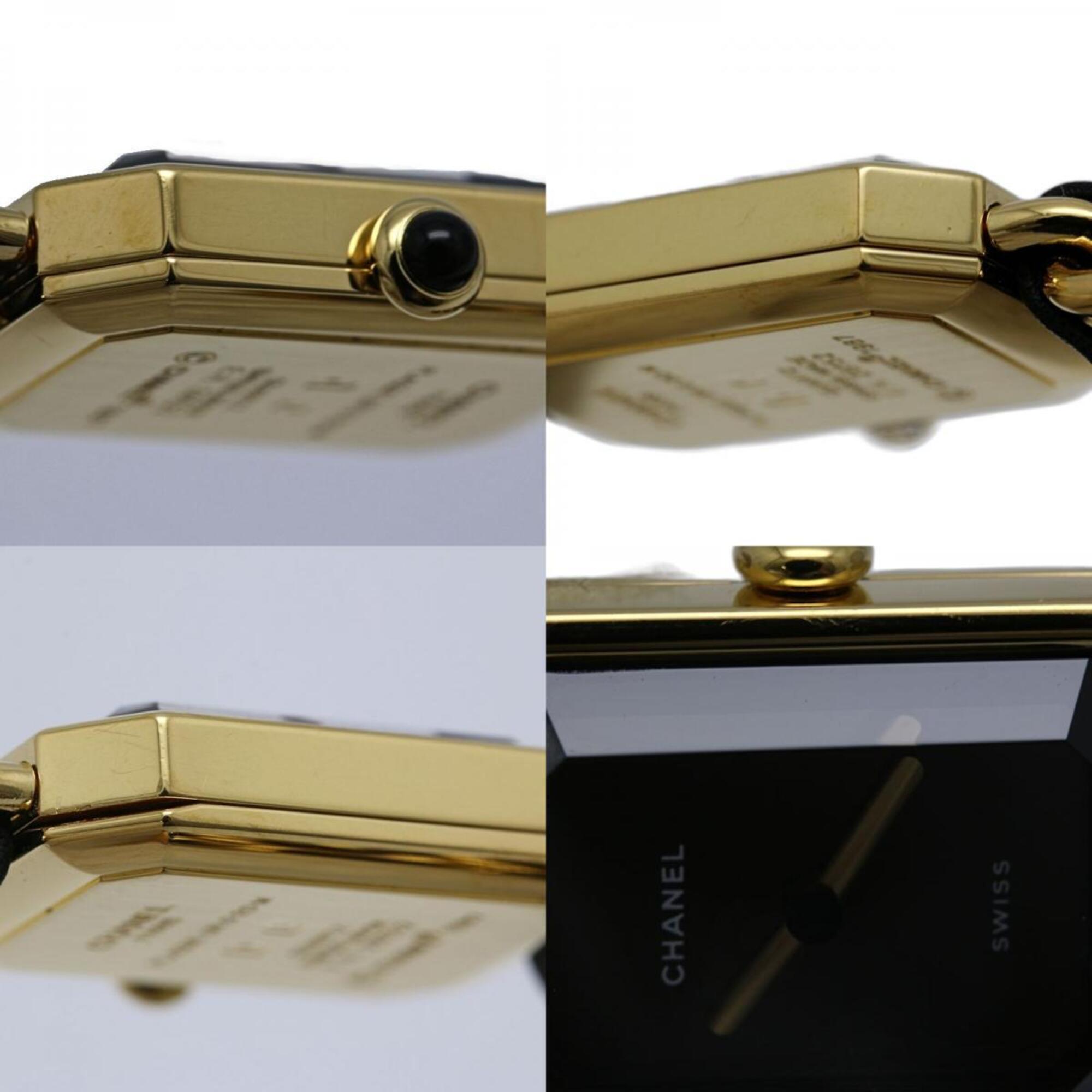 CHANEL Premiere Women's Watch, Size M, H0001 483011002, Gold Plated (GP) x Leather Strap, 130519 — Good