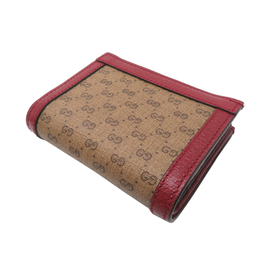 Gucci Compact Wallet Doraemon Women's Bifold 647788 Mini GG Supreme Brown