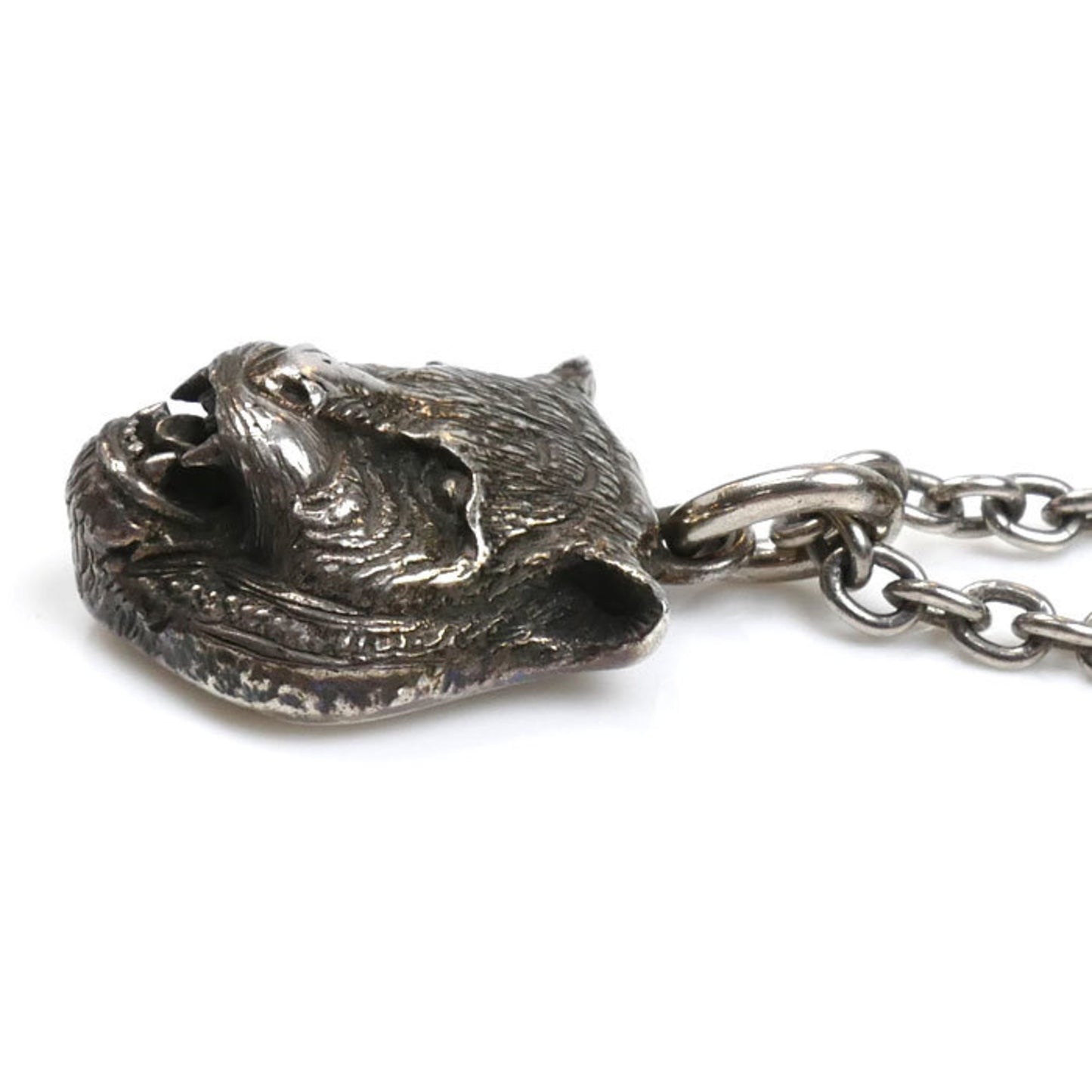 GUCCI Men's Silver 925 Tiger Head Necklace 433608, 17.2g, 60cm