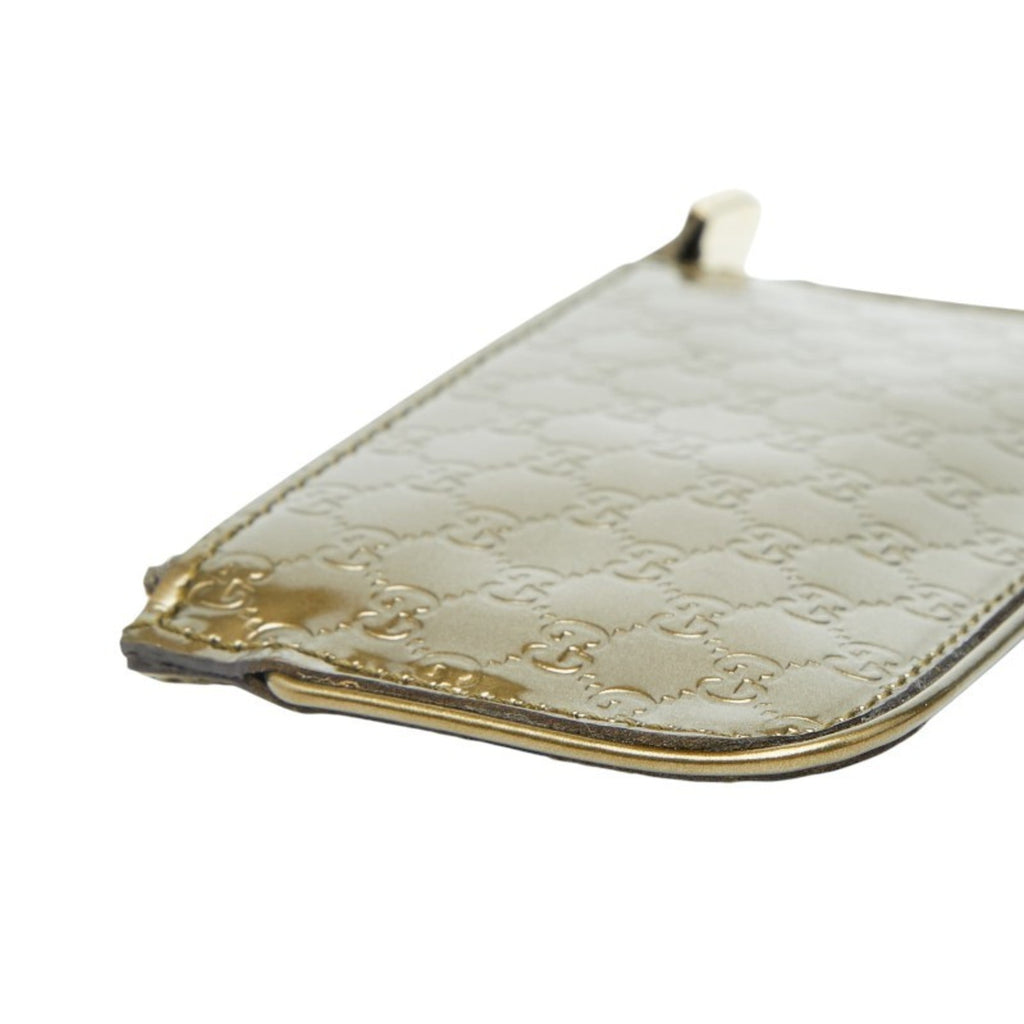 Gucci Micro Guccissima Wallet/Coin Case 233133 Gold Patent Leather Women's GUCCI