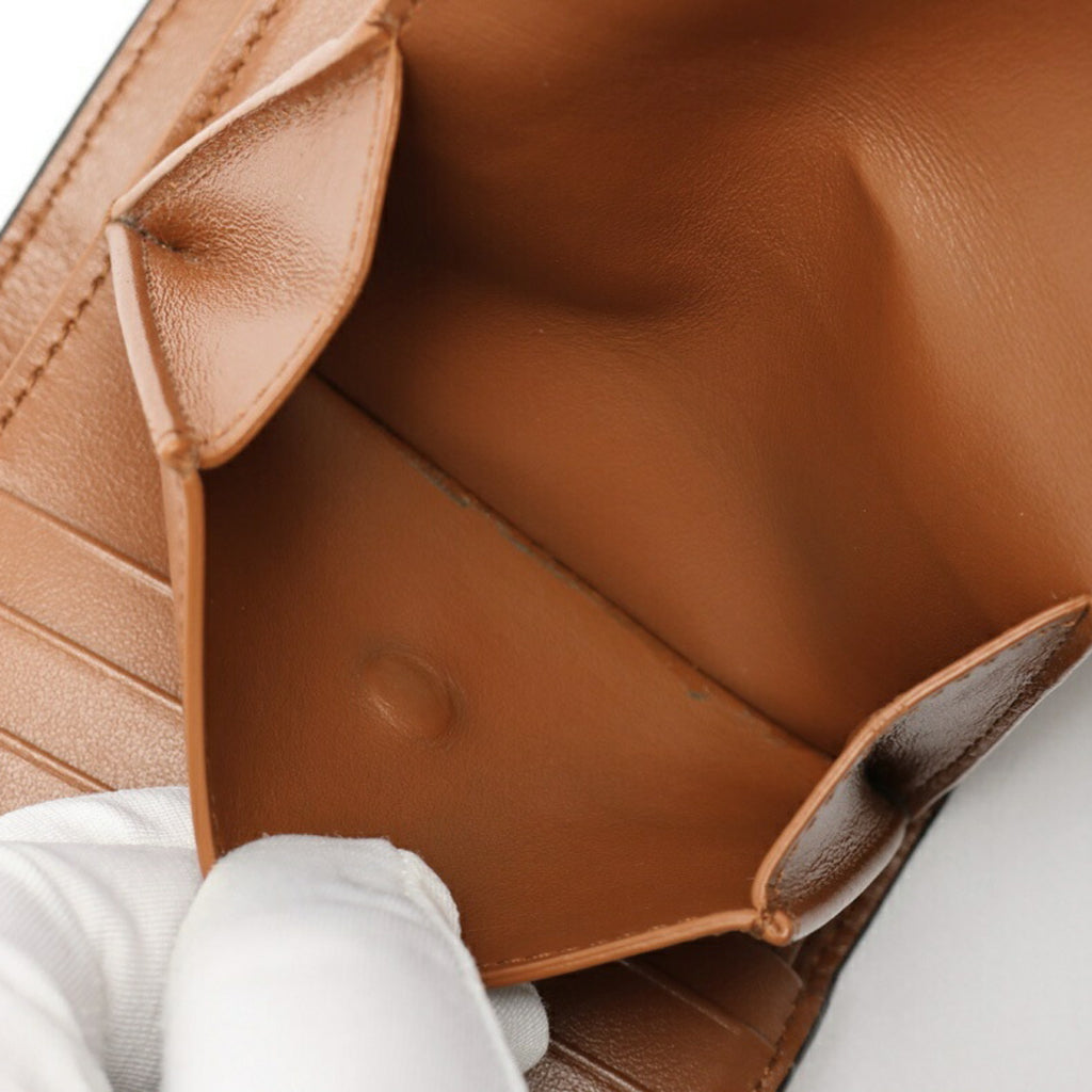 CELINE Triomphe Small Wallet 10D783BZG.04LU Shiny Smooth Lambskin Tan E-158611