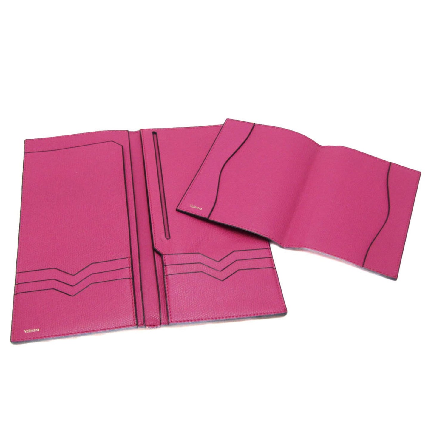 Valextra Women's Leather Long Bill Wallet (bi-fold) Pink