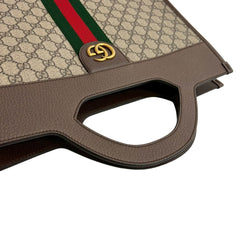 GUCCI Ophidia GG Supreme Sherry Line Leather Handbag, Tote Bag, Business Brown, 63953 — Like New