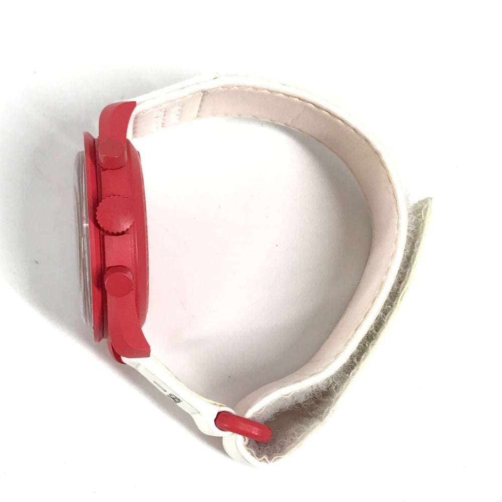 OMEGA Swatch SO33R100 Omega collaboration Moon MISSION TO MARS Mars watch for women, red — Like New