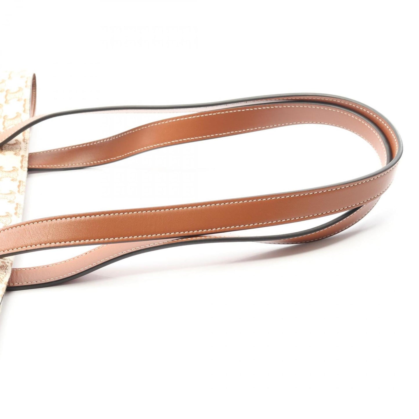 Celine Triomphe Museum Bag Tote Bag, canvas and leather, women's, beige brown, 194542EY7