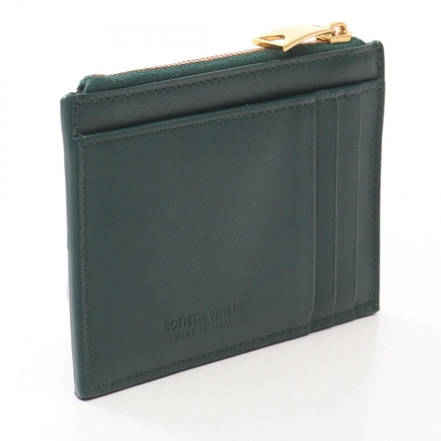 Bottega Veneta Cassette Zipper Wallet with Coin Purse, Leather, Women's, Green, 765460VCQC43049