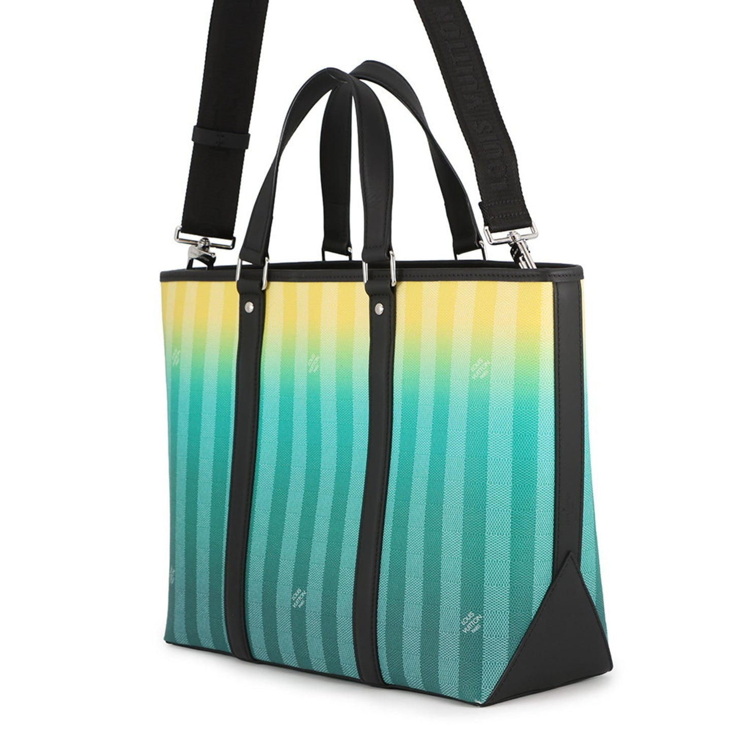 Louis Vuitton Damier Stripe Weekend Tote PM N59919, a 2-way shoulder bag.