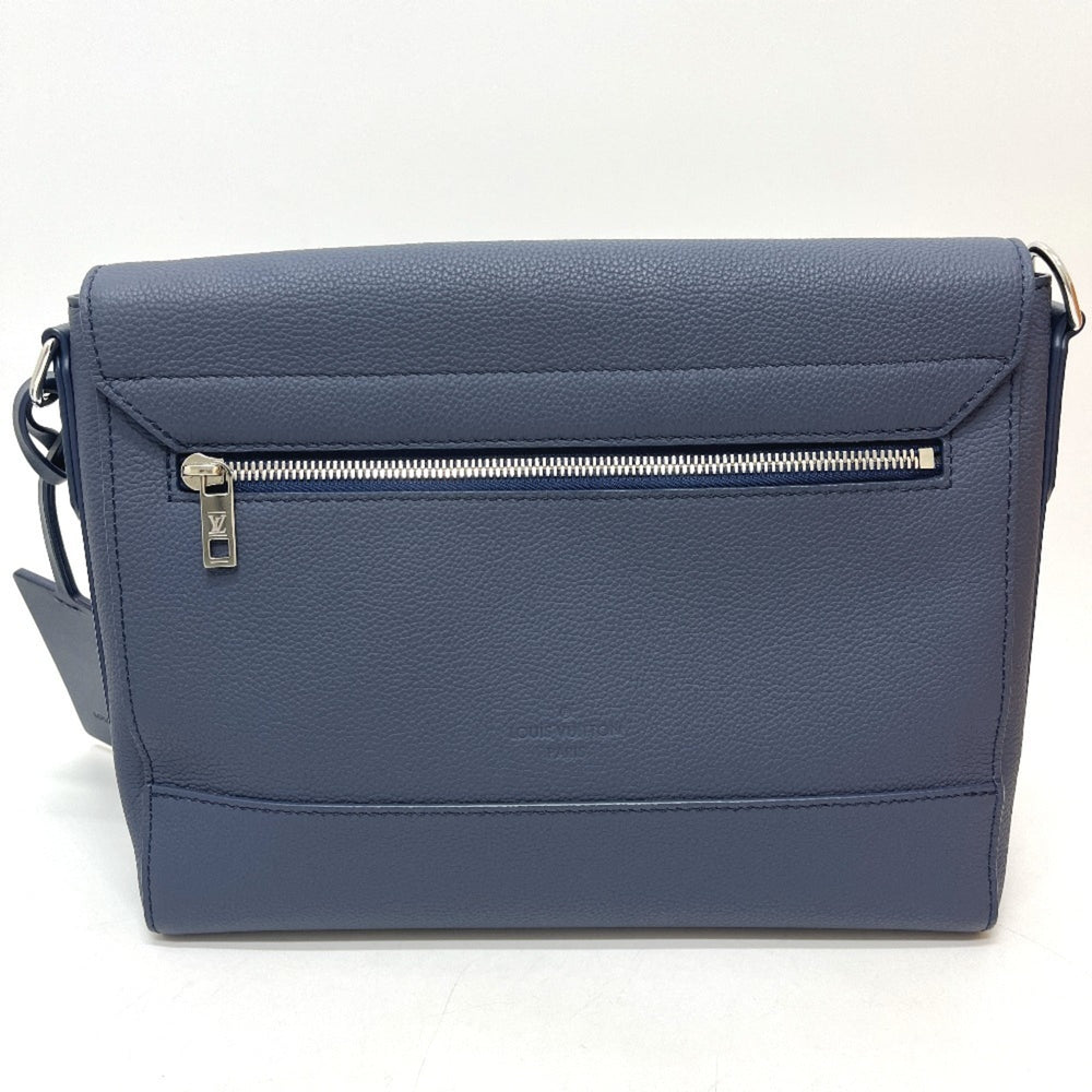 LOUIS VUITTON M23709 LV Aerogram Takeoff Messenger Bag, Handbag, Crossbody Shoulder Leather, Men's, Blue, Atlantic Like New — Like New