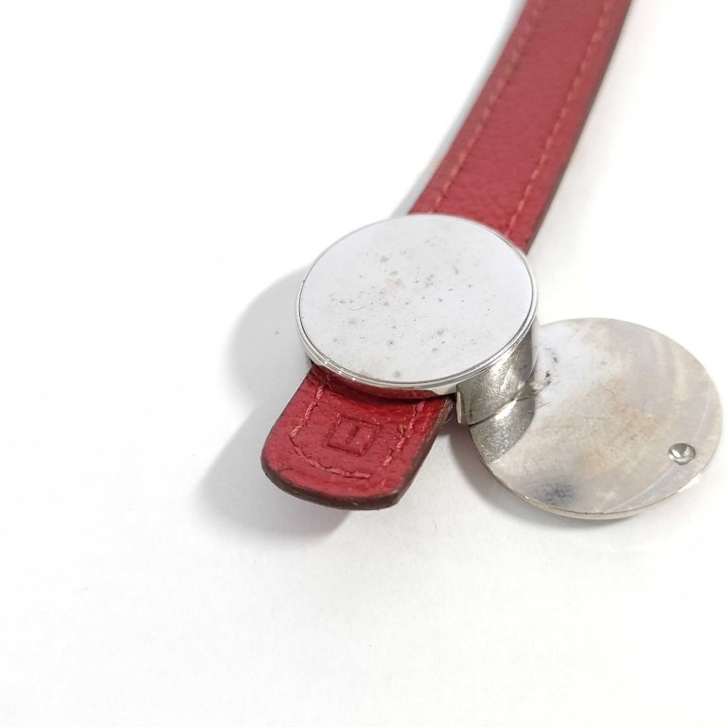 HERMES Serie Looping Bracelet in Red and Black Leather for Women