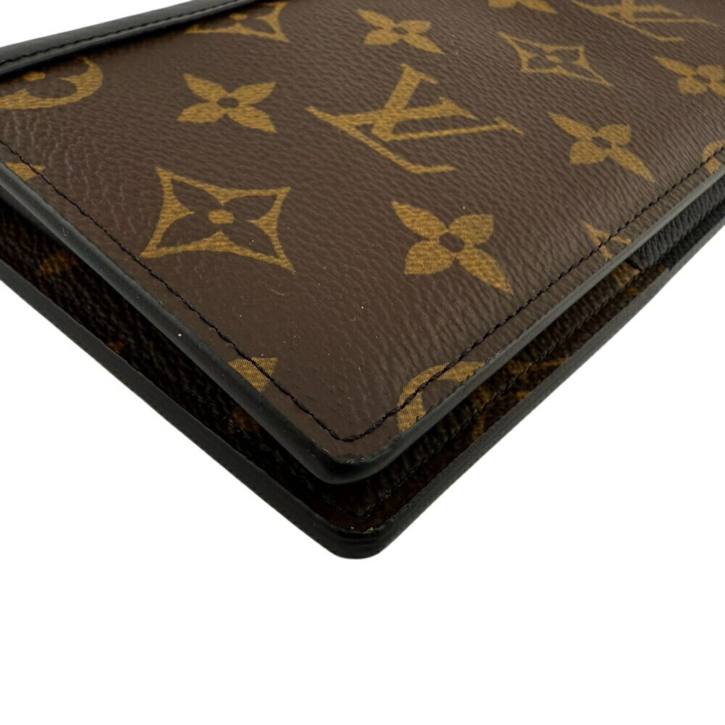 LOUIS VUITTON M69410 Portefeuille Brazza Monogram Macassar Long Wallet, Brown, Men's