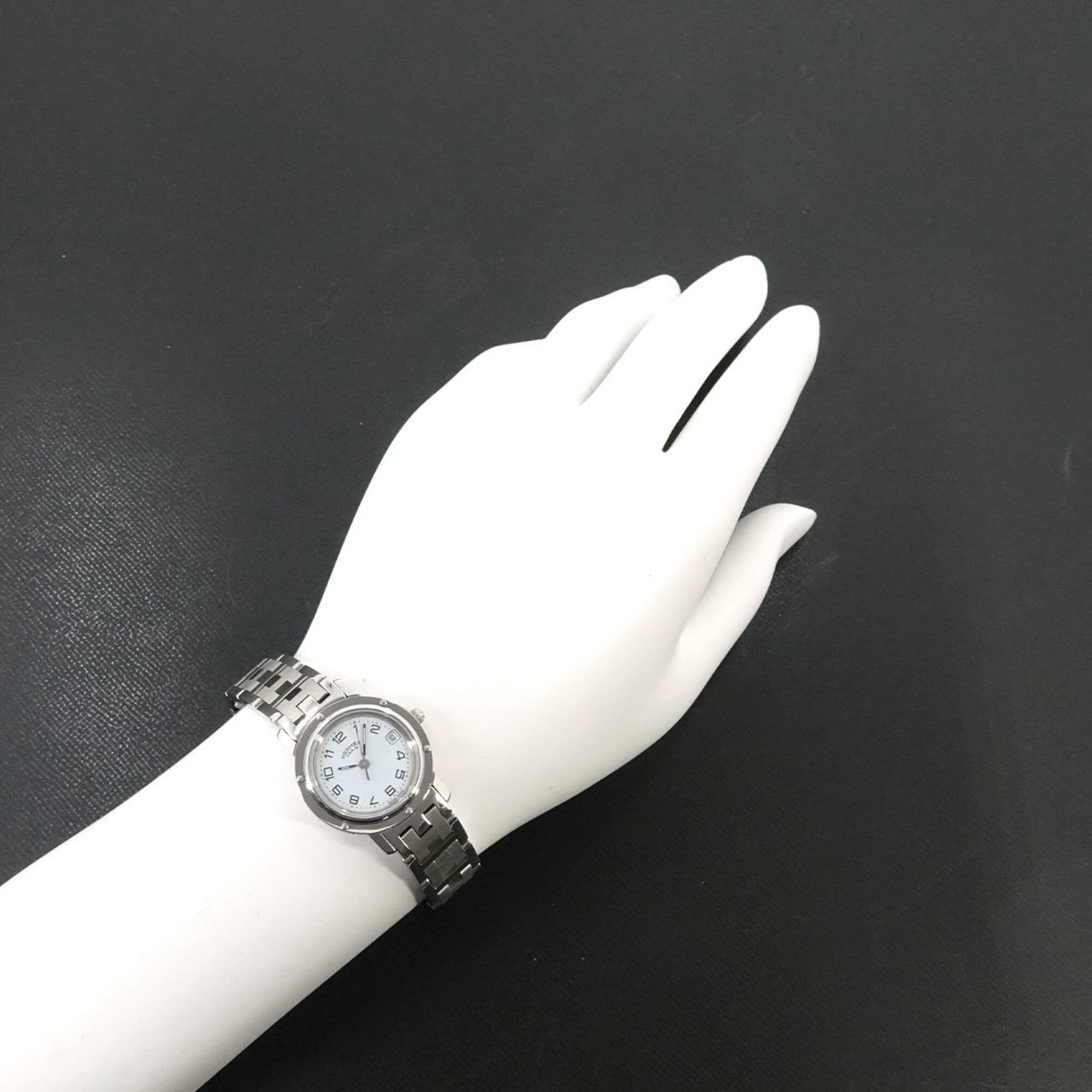 Hermes Clipper CL4 210 Women's Watch, Date Display, White Quartz Watch — Very Good