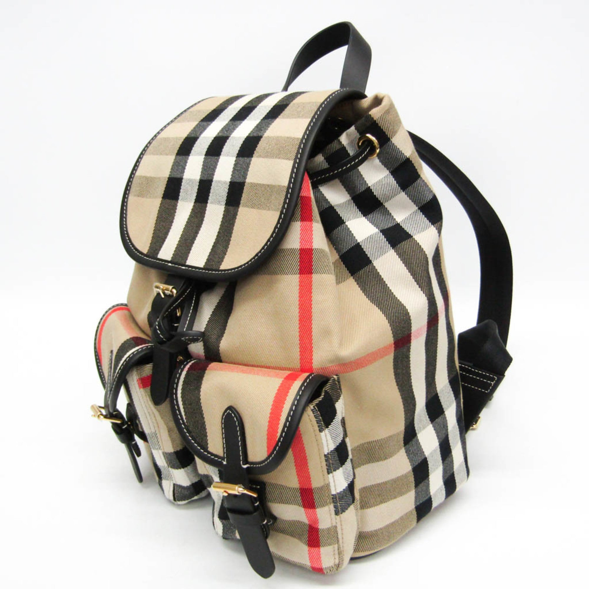 Burberry ENFILD 81231011 Women's Cotton Canvas,Leather Backpack Black,Brown — Like New