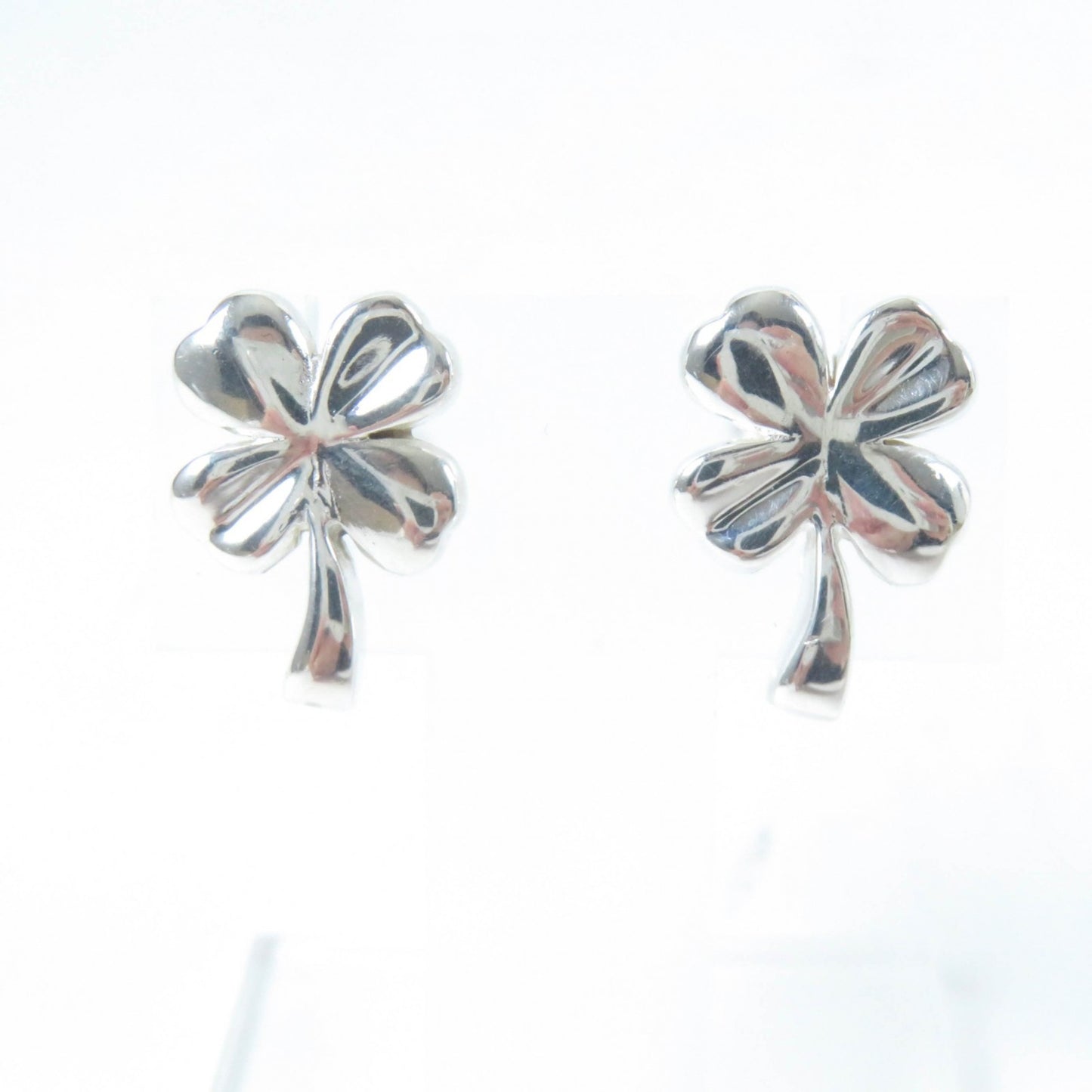 CHANEL Clover Earrings with Back Logo (for both ears) SV925 Silver, 5.6g, Women's