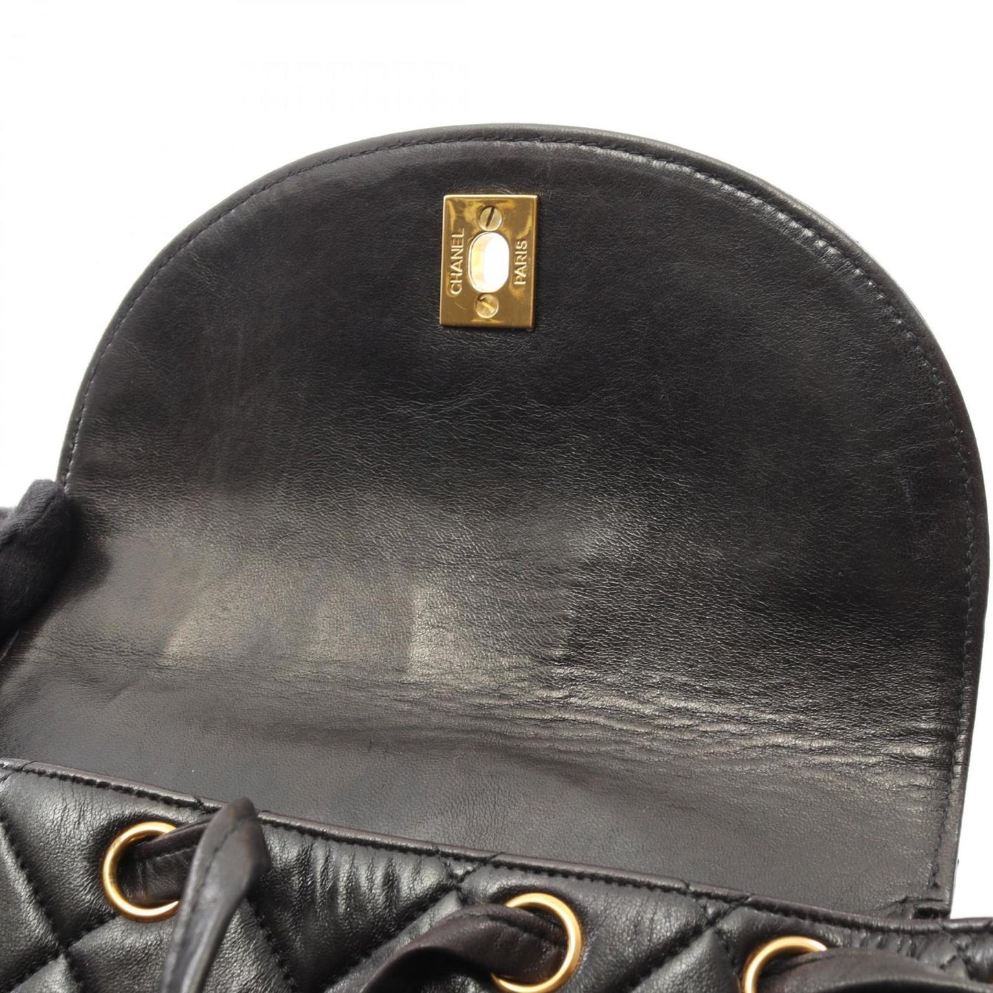 CHANEL Matelasse Backpack Bag in Lambskin Leather, Women's, Black