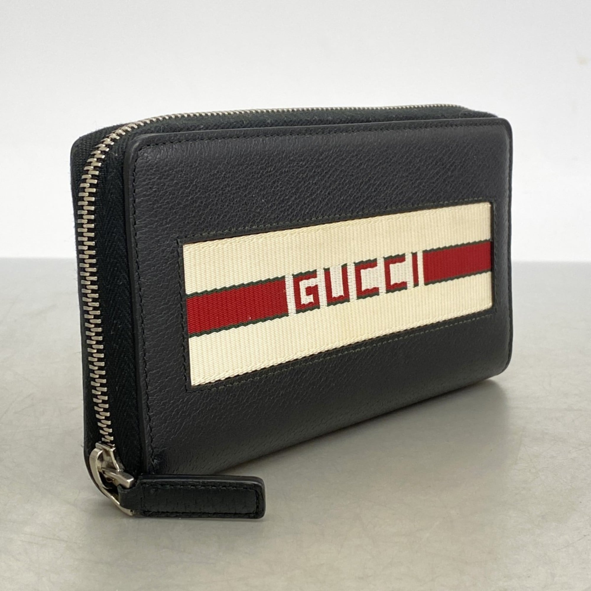 Gucci Long Wallet 408831 Canvas Black Men's