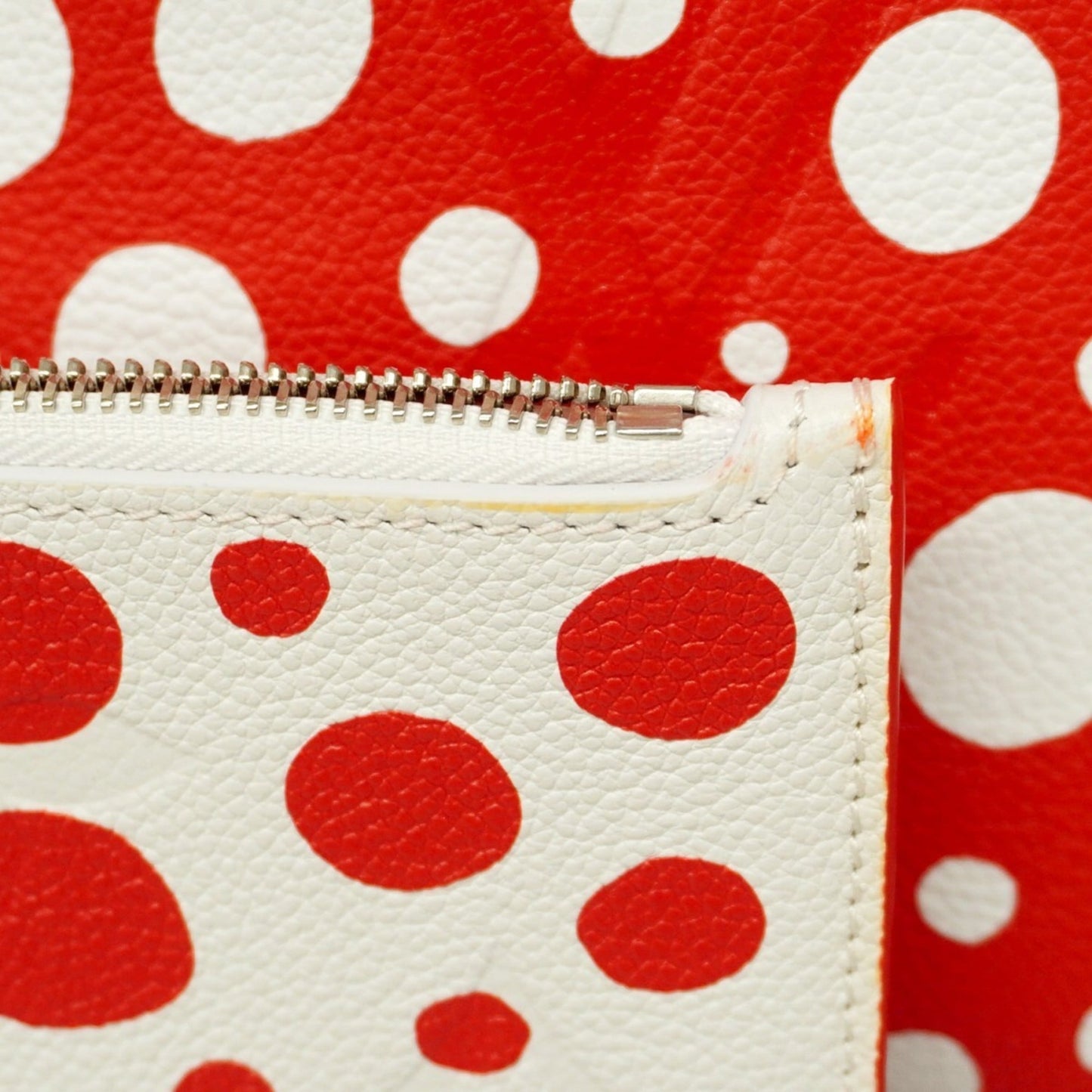 Louis Vuitton Tote Bag Monogram Empreinte Neverfull MM in collaboration with Yayoi Kusama, M46422, Rouge Bron, Women's