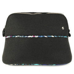 HERMES Serie Logo Makeup Pouch Felt Silk Women's Black — Like New