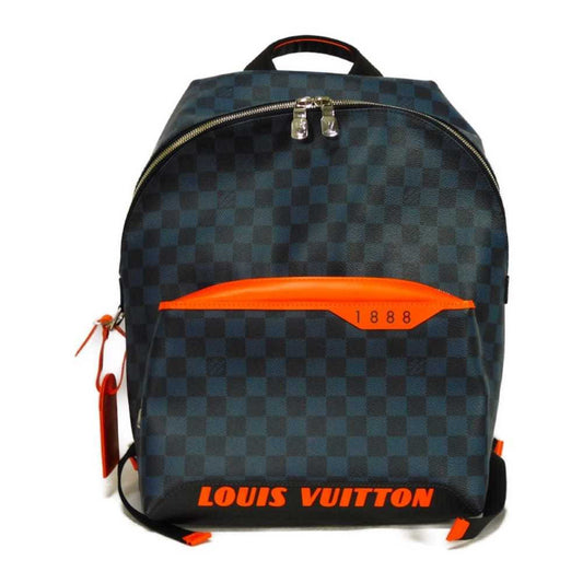 Louis Vuitton Discovery Daypack Rucksack, Navy, 19AW Damier Cobalt Lace, Orange, N40157, Men's Bag