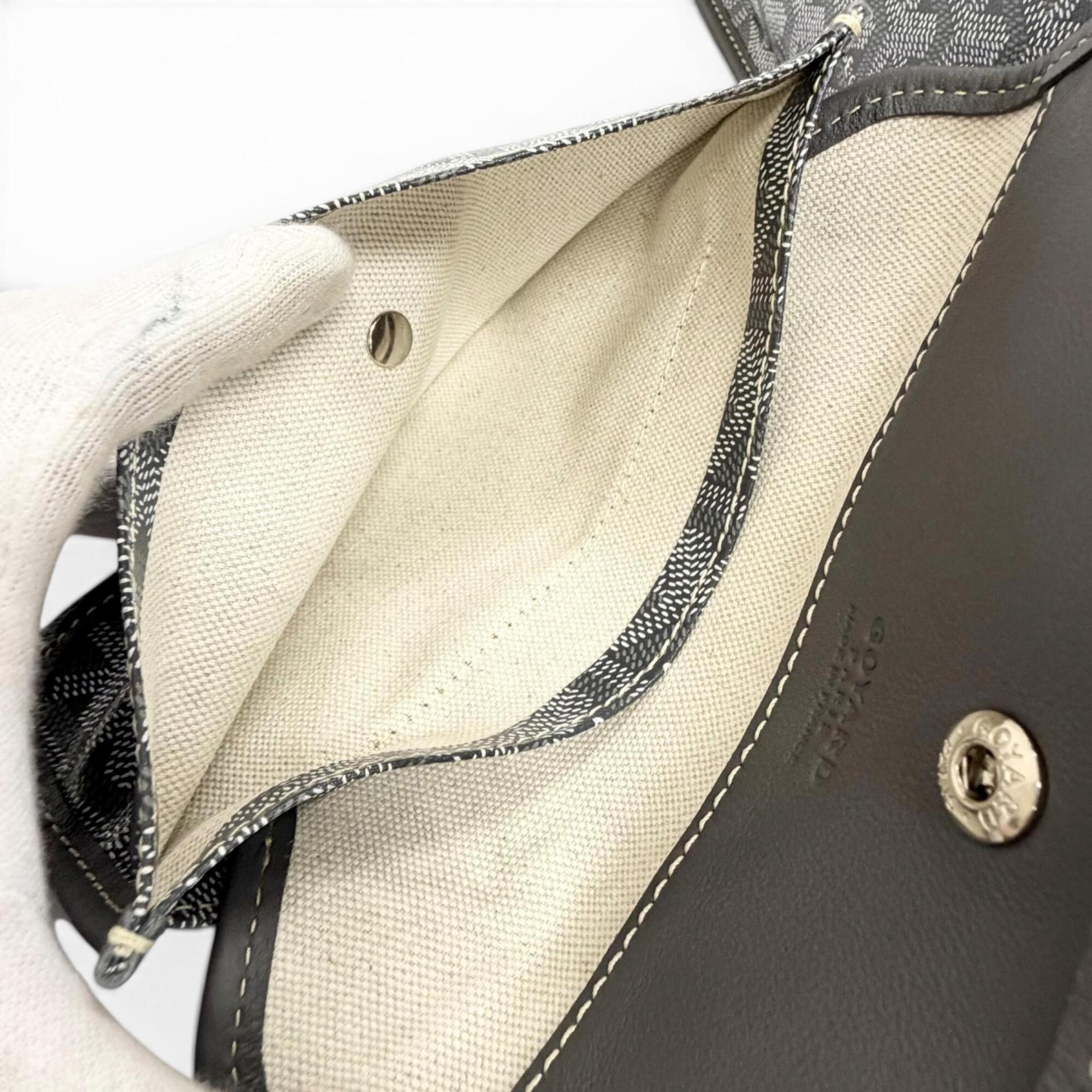 GOYARD Ange PM Tote Bag, Goyardine Canvas with Leather Accents, Comes Pouch, Grey, Made in France, Women's, Includes Dust Bag — Like New