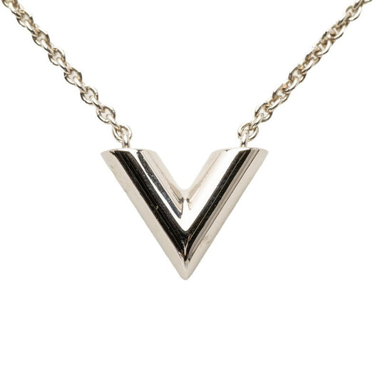 Louis Vuitton Essential V Pendant Necklace M63197 Silver Metal Women's LOUIS VUITTON