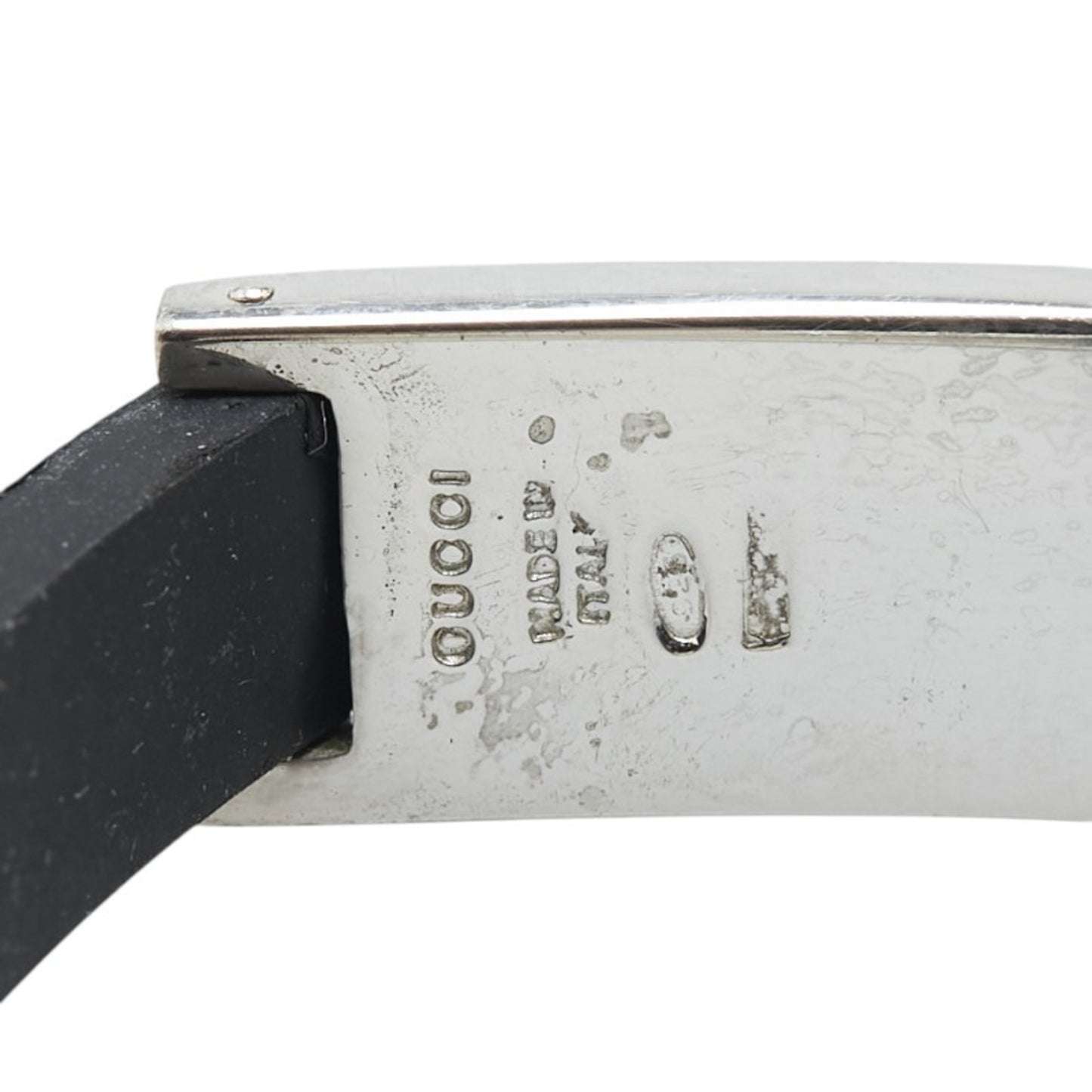 Gucci ID Bracelet in Silver and Black SV925 Rubber for Women