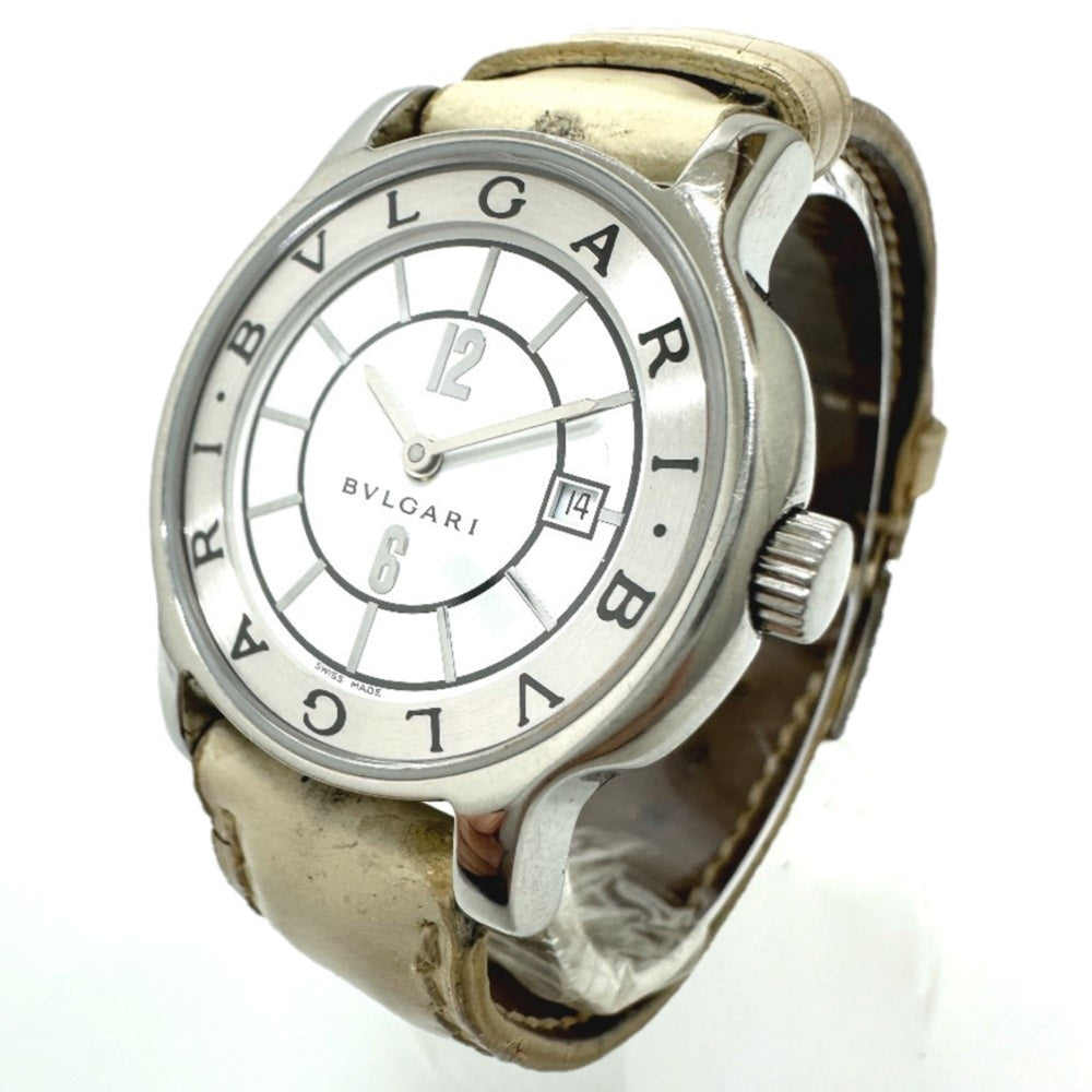 BVLGARI Bvlgari ST29S Solotempo Quartz Date Watch SS Leather Strap Women's Silver S-240202-4 — Good