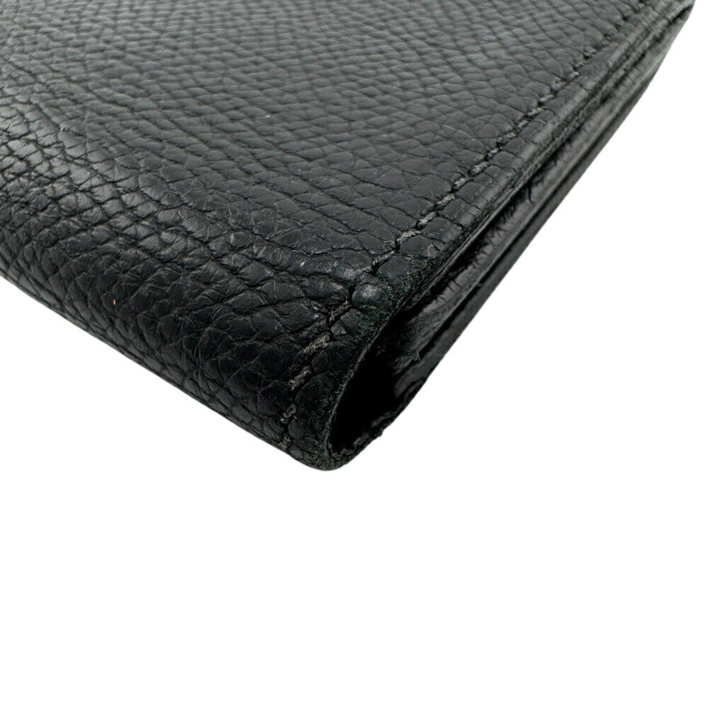 HERMES Bearn Card Case Wallet Black Unisex