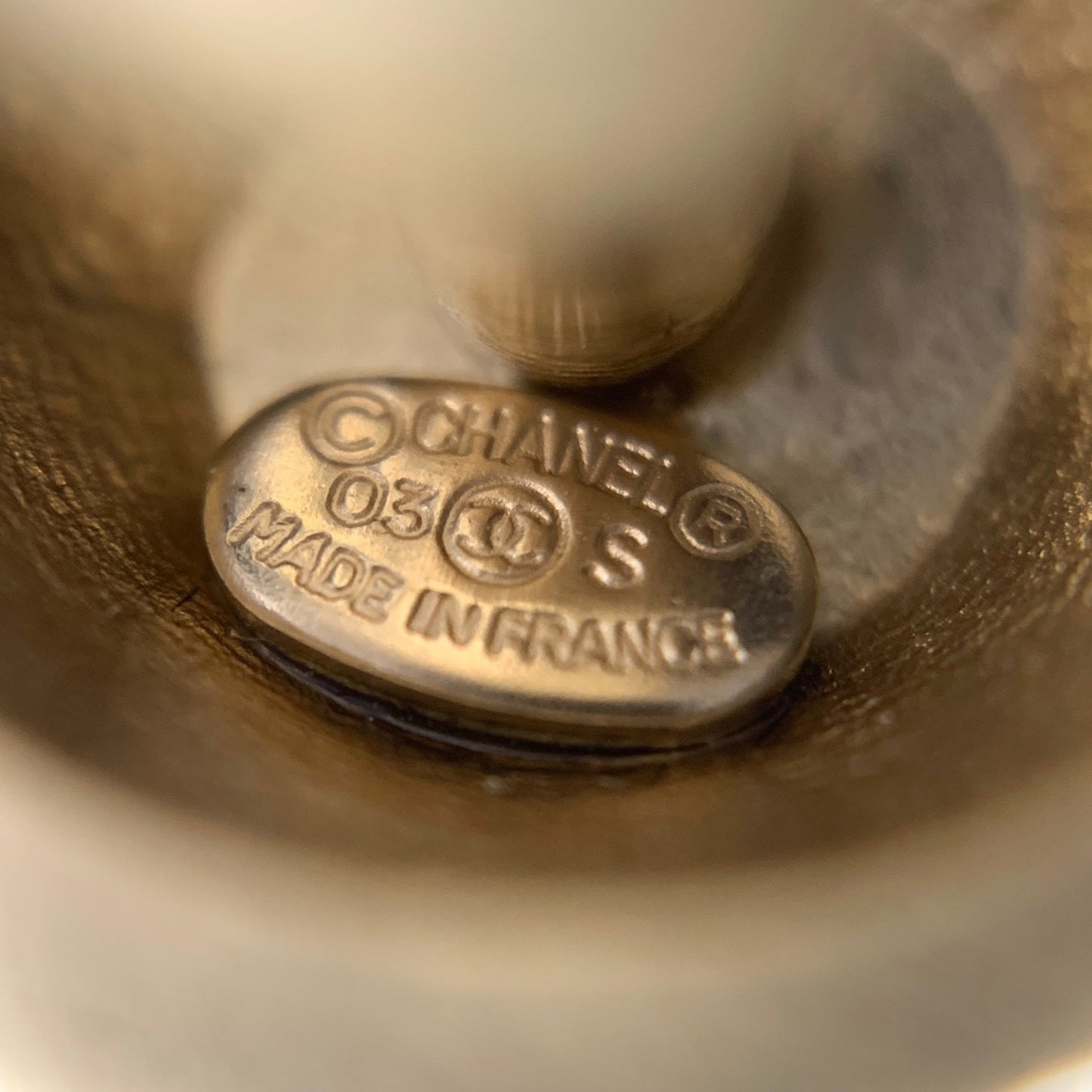 Chanel Mushroom Motif Coco Mark Bracelet, 2003 Model, White/Gold, Women's, GP CHANEL