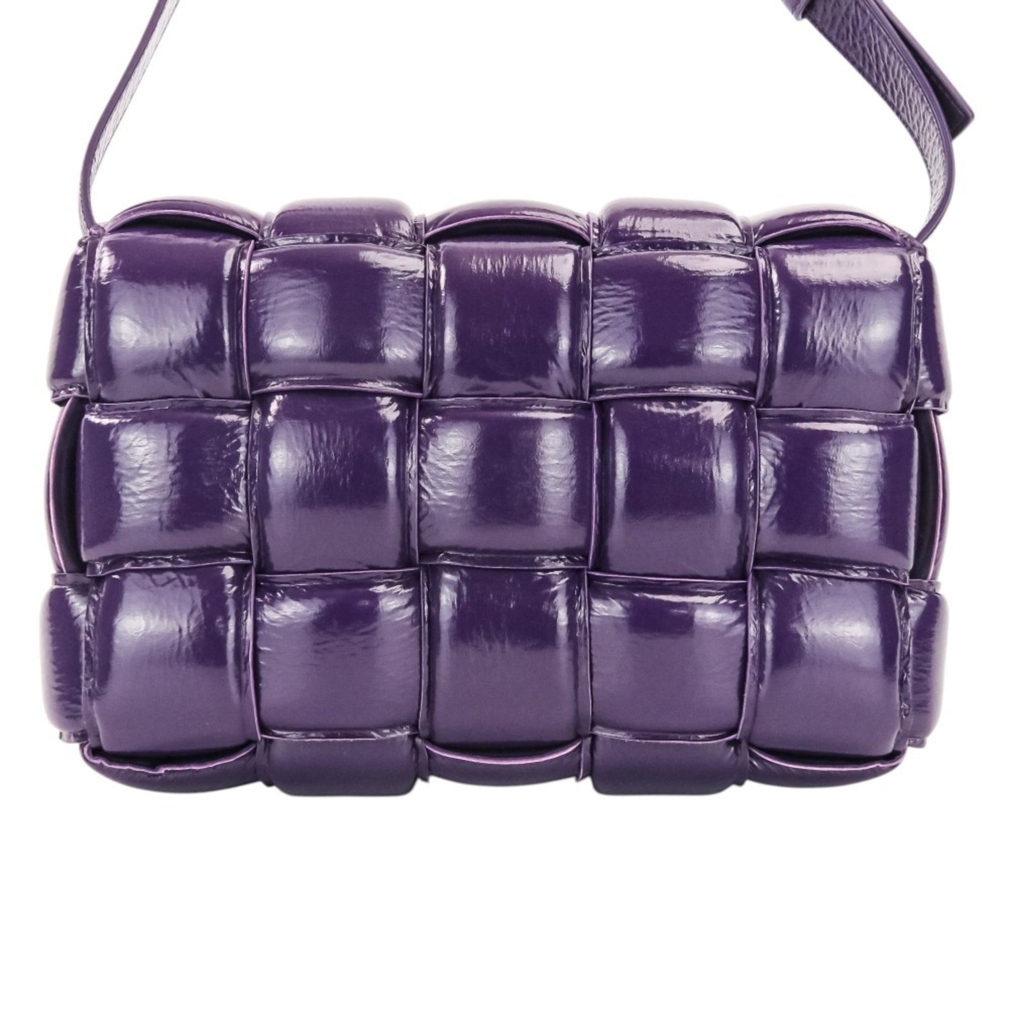 Bottega Veneta Padded Cassette Intrecciato Shoulder Bag 591970 Purple Women's — Like New