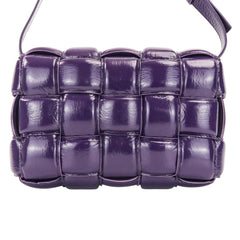 Bottega Veneta Padded Cassette Intrecciato Shoulder Bag 591970 Purple Women's — Like New