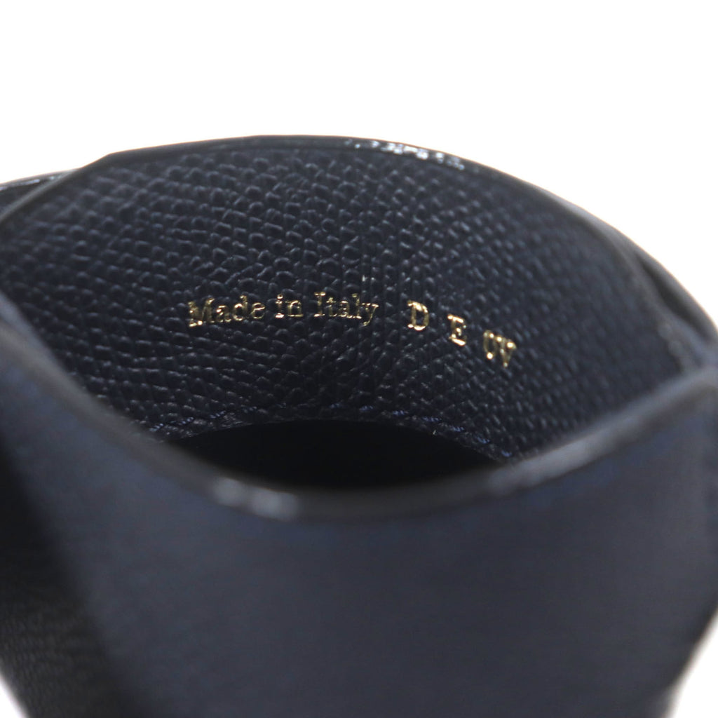 Valextra Double Money Clip Leather Wallet/Billfold in Dark Navy with Silver Hardware, Includes Box and Dust Bag, Made Italy for Men