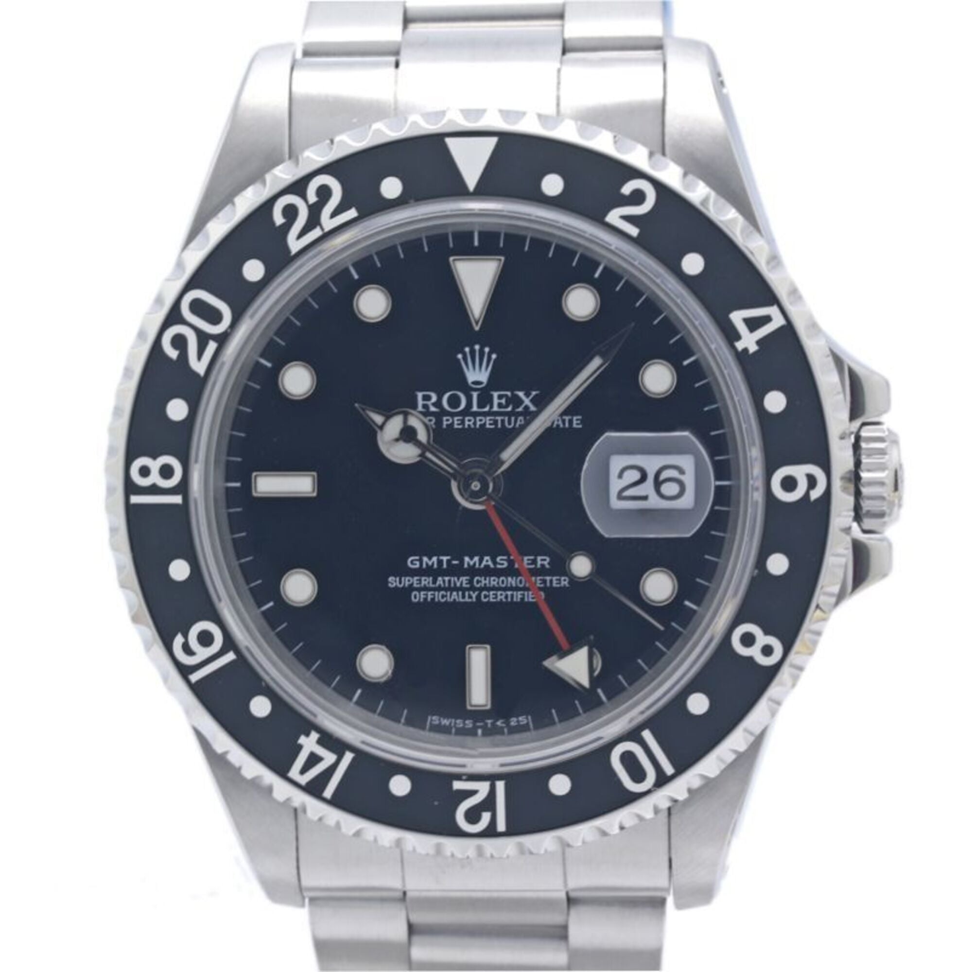 ROLEX GMT-Master II Single Buckle 16700 All Tritium Men's Watch SS 40372 — Very Good