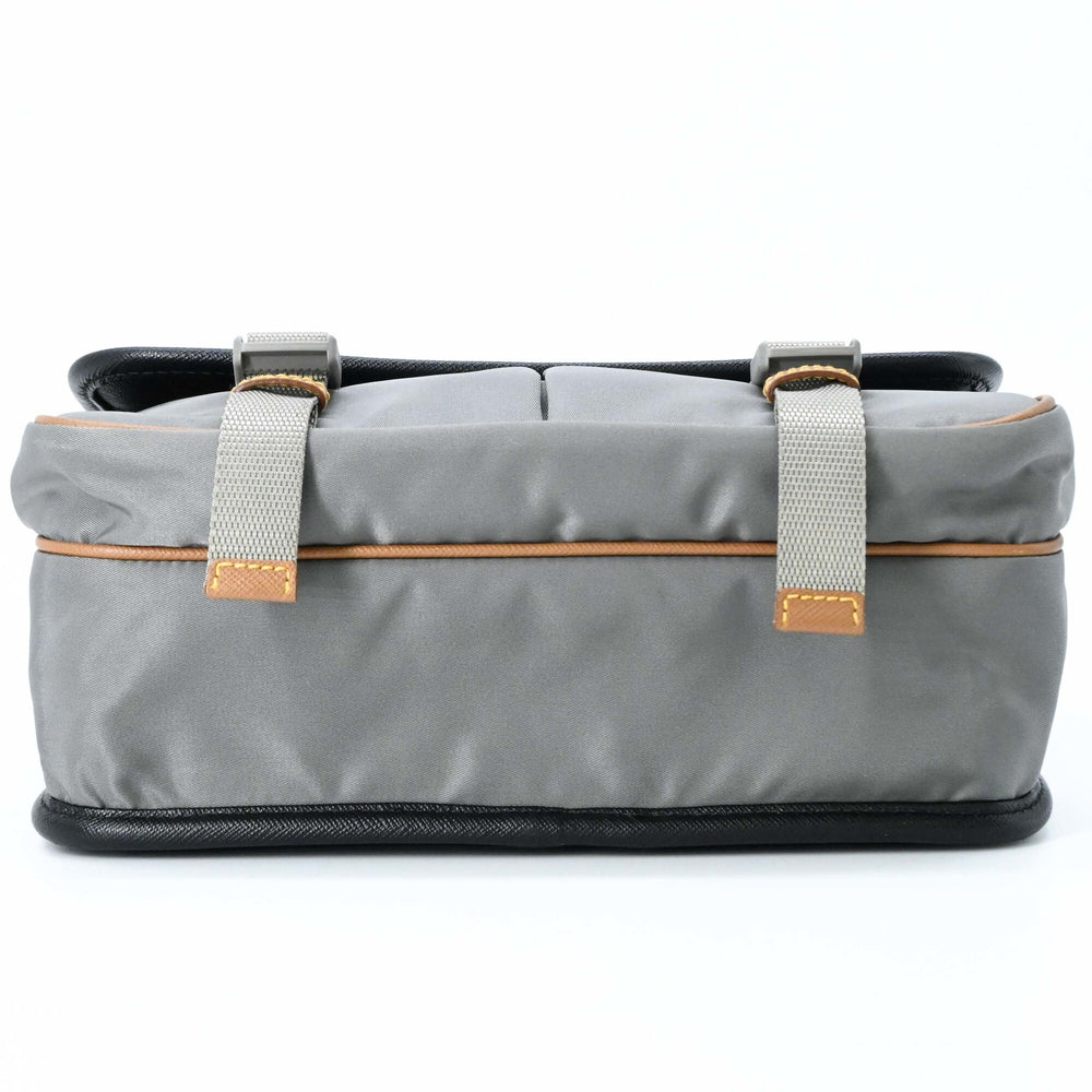 PRADA Tessuto Re-Nylon Triangle Shoulder Bag, Black, Gray, Brown, 2VD769 — New - Store Return