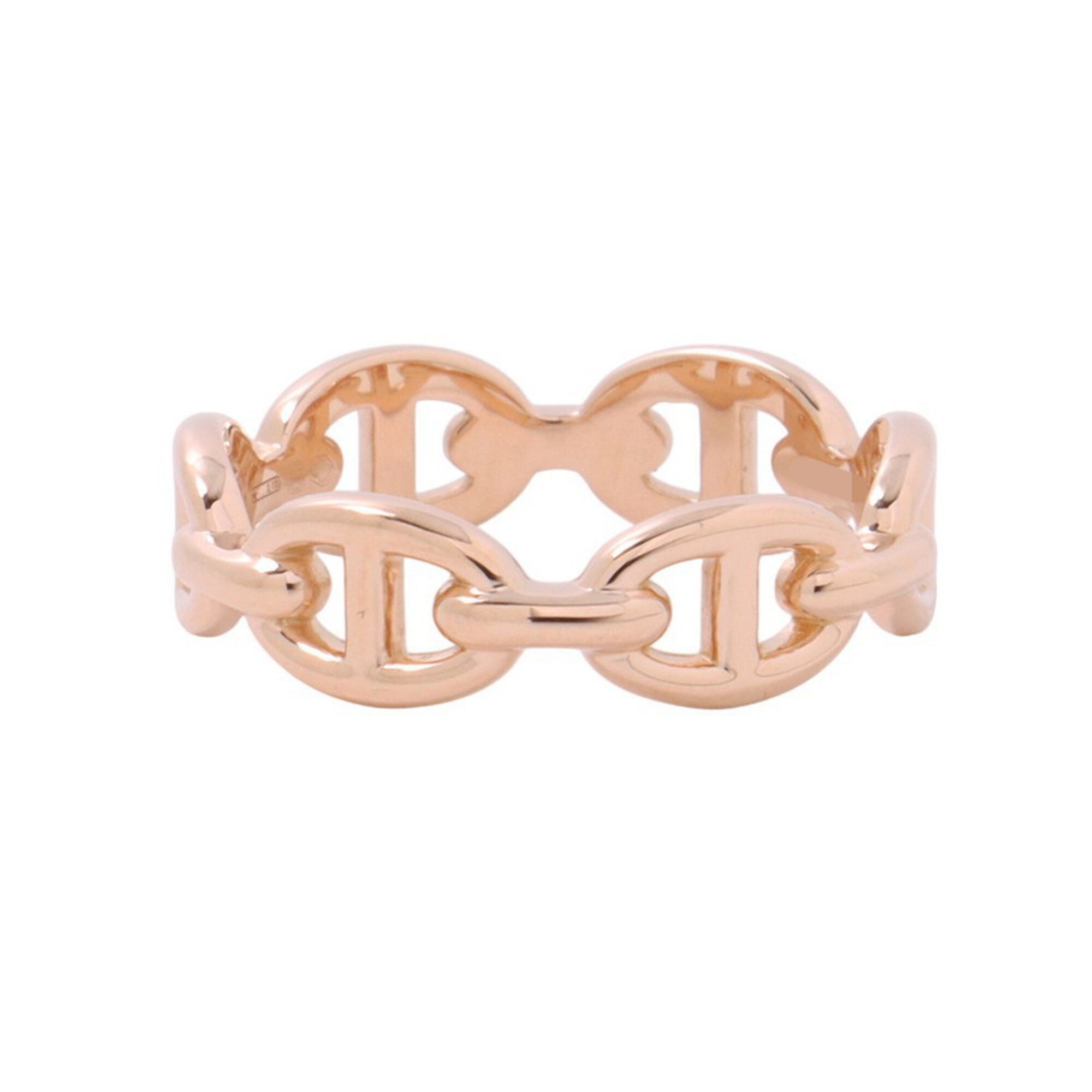 Hermes Chaine d'Ancre Enchainee PM Ring, 18KPG Pink Gold, Ring Size 54. HERMES Enchainee, Enchainee — Like New