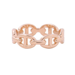 Hermes Chaine d'Ancre Enchainee PM Ring, 18KPG Pink Gold, Ring Size 54. HERMES Enchainee, Enchainee — Like New
