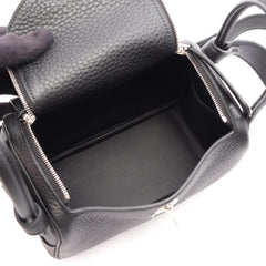 Hermes Lindy Mini Shoulder Bag/Handbag, Taurillon Clemence Leather, Women's, Black — New - Store Return