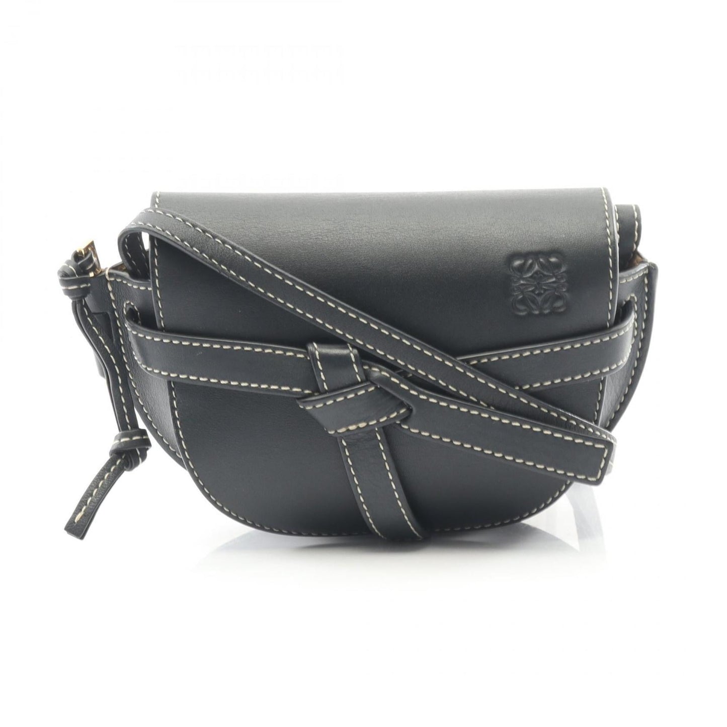 LOEWE Gate Bag Mini Shoulder Leather Women's Black