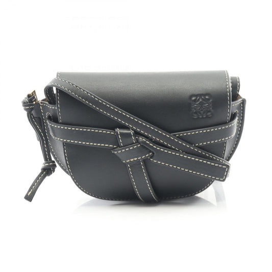 LOEWE Gate Bag Mini Shoulder Leather Women's Black