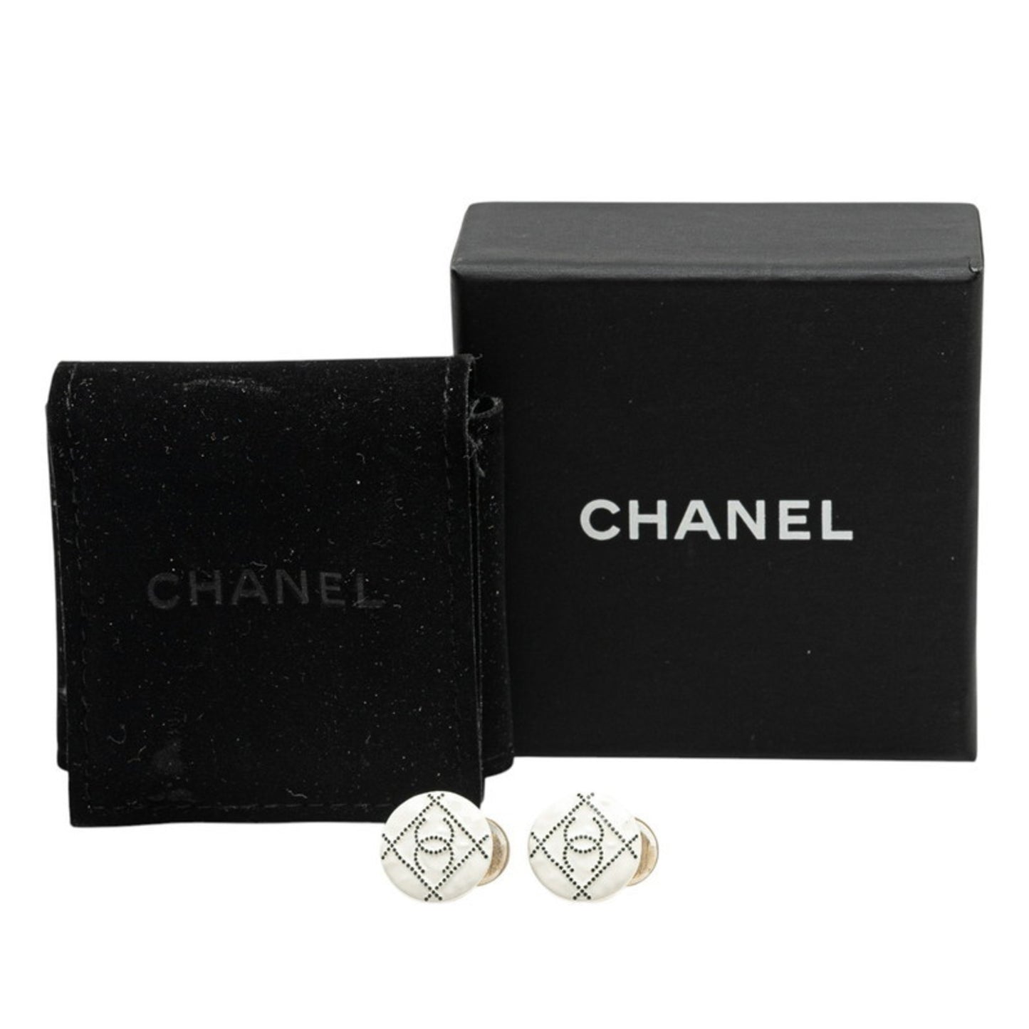 CHANEL Coco Mark Earrings in White Metal for Women