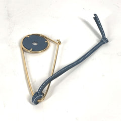 LOEWE Brooch Metal Leather Men's Women's Gold MO-241124-16 — New - Store Return
