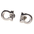 Salvatore Ferragamo Gancini stud earrings in silver metal for women.